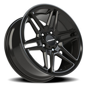 Vision Wheel 476 Gloss Black 20x9 +15 5x139.7mm 77.8mm - Wheelwiz
