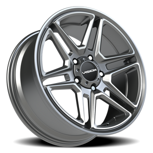 Vision Wheel 476 Gunmetal Machined Face 20x9 +15 5x139.7mm 77.8mm - Wheelwiz