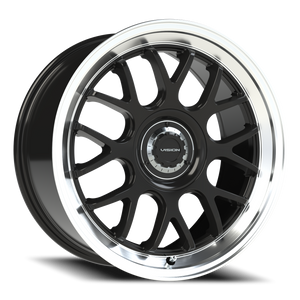 Vision Wheel 478 Gloss Black Brushed Lip 18x8.5 +35 5x100mm 73.1mm - Wheelwiz