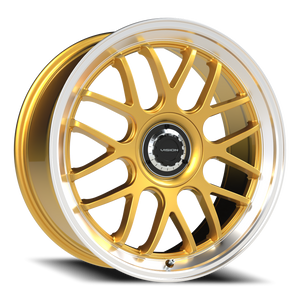 Vision Wheel 478 Gold Machined Lip 20x8.5 +35 5x108mm 73.1mm - Wheelwiz