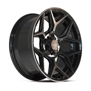 4Play Gen3 4P06 Gloss Black w/ Brushed Face & Tinted Clear 20x9.0 0 5x127|5x139.7mm 87.1mm