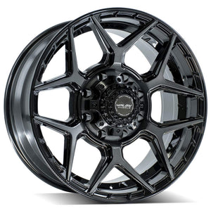 4Play Gen3 4P06 Gloss Black w/ Brushed Face & Tinted Clear 20x9.0 0 8x170mm 124.9mm - Wheelwiz