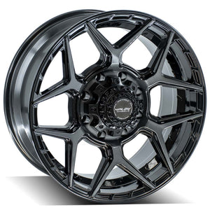 4Play Gen3 4P06 Gloss Black w/ Brushed Face & Tinted Clear 20x9.0 0 8x165.1mm 124.9mm - Wheelwiz