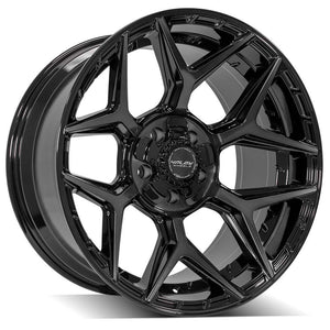 4Play Gen3 4P06 Gloss Black w/ Brushed Face & Tinted Clear 20x10.0 -18 5x127|5x139.7mm 87.1mm - Wheelwiz