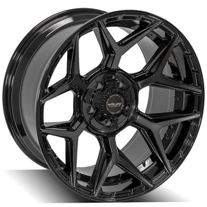 4Play Gen3 4P06 Gloss Black w/ Brushed Face & Tinted Clear 20x10.0 -18 5x127|5x139.7mm 87.1mm - Wheelwiz