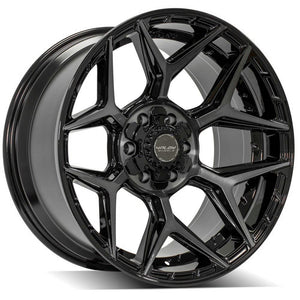 4Play Gen3 4P06 Gloss Black w/ Brushed Face & Tinted Clear 20x10.0 -18 6x139.7|6x135mm 106.1mm - Wheelwiz