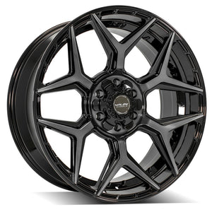 4Play Gen3 4P06 Gloss Black w/ Brushed Face & Tinted Clear 22x9.0 +12 6x139.7|6x135mm 106.1mm - Wheelwiz