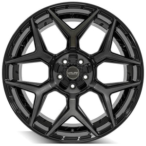 4Play Gen3 4P06 Gloss Black w/ Brushed Face & Tinted Clear 22x10.0 -18 5x127|5x139.7mm 87.1mm - Wheelwiz