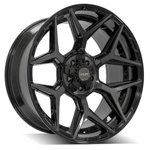 4Play Gen3 4P06 Gloss Black w/ Brushed Face & Tinted Clear 22x10.0 -18 5x127|5x139.7mm 87.1mm - Wheelwiz
