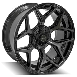 4Play Gen3 4P06 Gloss Black w/ Brushed Face & Tinted Clear 22x10.0 -18 5x127|5x139.7mm 87.1mm - Wheelwiz