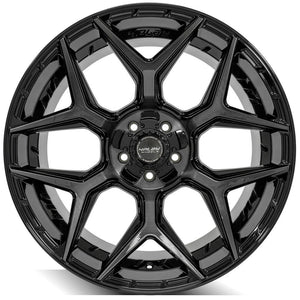 4Play Gen3 4P06 Gloss Black w/ Brushed Face & Tinted Clear 22x12.0 -44 5x127|5x139.7mm 87.1mm - Wheelwiz