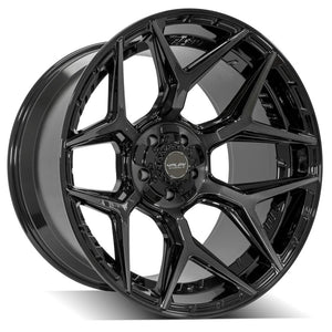 4Play Gen3 4P06 Gloss Black w/ Brushed Face & Tinted Clear 22x12.0 -44 5x127|5x139.7mm 87.1mm - Wheelwiz