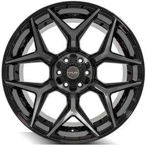 4Play Gen3 4P06 Gloss Black w/ Brushed Face & Tinted Clear 22x12.0 -44 6x139.7|6x135mm 106.1mm - Wheelwiz