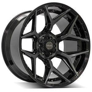 4Play Gen3 4P06 Gloss Black w/ Brushed Face & Tinted Clear 22x12.0 -44 6x139.7|6x135mm 106.1mm - Wheelwiz