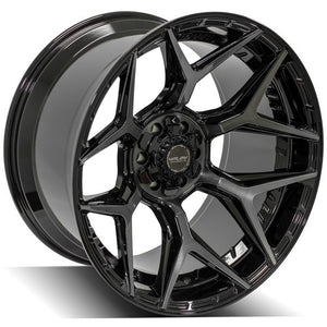 4Play Gen3 4P06 Gloss Black w/ Brushed Face & Tinted Clear 22x12.0 -44 6x139.7|6x135mm 106.1mm - Wheelwiz