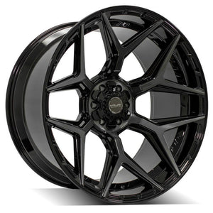 4Play Gen3 4P06 Gloss Black w/ Brushed Face & Tinted Clear 24x12.0 -44 6x139.7|6x135mm 106.1mm - Wheelwiz