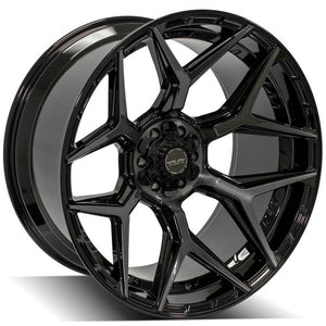 4Play Gen3 4P06 Gloss Black w/ Brushed Face & Tinted Clear 24x12.0 -44 6x139.7|6x135mm 106.1mm - Wheelwiz