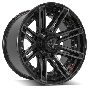 4Play Gen2 4P08 Gloss Black w/ Brushed Face & Tinted Clear 20x10.0 -24 5x127|5x139.7mm 87.1mm - Wheelwiz