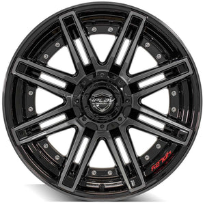 4Play Gen2 4P08 Gloss Black w/ Brushed Face & Tinted Clear 20x10.0 -18 6x139.7|6x135mm 106.1mm - Wheelwiz
