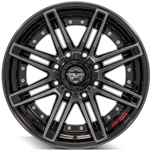 4Play Gen2 4P08 Gloss Black w/ Brushed Face & Tinted Clear 20x10.0 -24 8x165.1mm 124.9mm - Wheelwiz