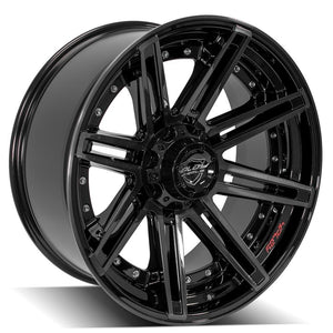 4Play Gen2 4P08 Gloss Black w/ Brushed Face & Tinted Clear 22x10.0 -18 6x139.7|6x135mm 106.1mm - Wheelwiz