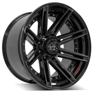 4Play Gen2 4P08 Gloss Black w/ Brushed Face & Tinted Clear 22x12.0 -44 8x180mm 124.1mm - Wheelwiz