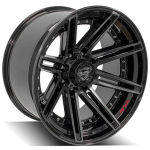 4Play Gen2 4P08 Gloss Black w/ Brushed Face & Tinted Clear 22x12.0 -44 8x180mm 124.1mm - Wheelwiz