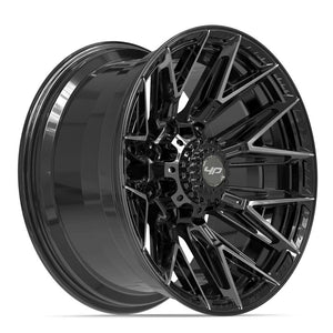 4Play 4P40 Gloss Black Brushed with Tinted Clear 20x10 -18 8x165.1|N/Amm 124.9mm - Wheelwiz