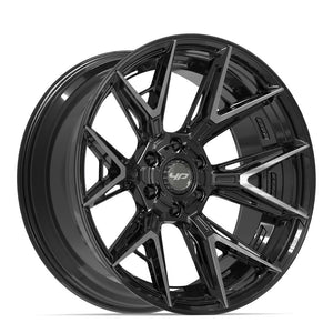 4Play 4P40 Gloss Black Brushed with Tinted Clear 22x10 -18 6x135|6x139.7mm 106.1mm - Wheelwiz