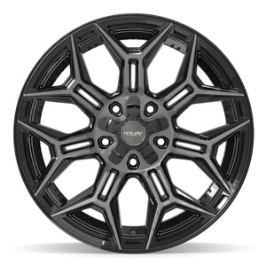 4Play 4P44 Gloss Black Brushed with Tinted Clear 20x10 -18 5x127|5x139.7mm 87.1mm - Wheelwiz