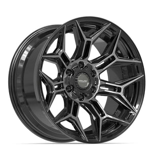 4Play 4P44 Gloss Black Brushed with Tinted Clear 20x10 -18 6x135|6x139.7mm 106.1mm - Wheelwiz