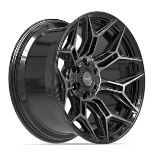 4Play 4P44 Gloss Black Brushed with Tinted Clear 20x10 -18 6x135|6x139.7mm 106.1mm - Wheelwiz