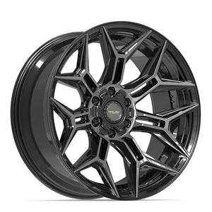 4Play 4P44 Gloss Black Brushed with Tinted Clear 22x10 -18 6x135|6x139.7mm 106.1mm - Wheelwiz