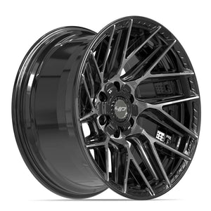 4Play 4P45 Gloss Black Brushed with Tinted Clear 20x10 -18 6x135|6x139.7mm 106.1mm - Wheelwiz