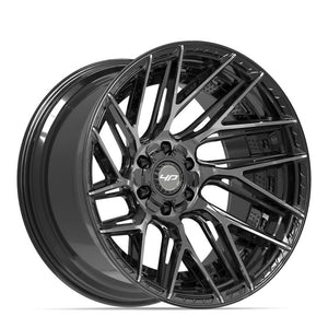 4Play 4P45 Gloss Black Brushed with Tinted Clear 22x12 -44 6x135|6x139.7mm 106.1mm - Wheelwiz