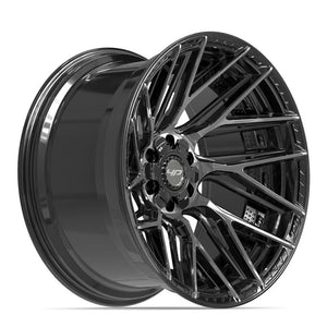 4Play 4P45 Gloss Black Brushed with Tinted Clear 22x12 -44 6x135|6x139.7mm 106.1mm - Wheelwiz