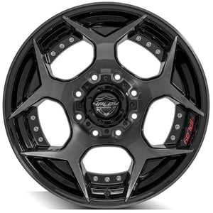 4Play Gen2 4P50 Gloss Black w/ Brushed Face & Tinted Clear 20x10.0 -24 8x180mm 124.1mm - Wheelwiz