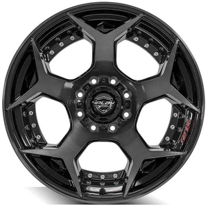 4Play Gen2 4P50 Gloss Black w/ Brushed Face & Tinted Clear 22x12.0 -44 8x180mm 124.1mm - Wheelwiz