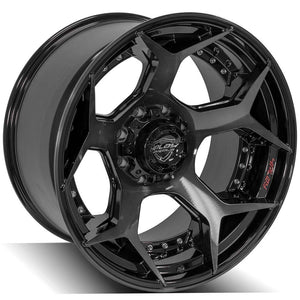 4Play Gen2 4P50 Gloss Black w/ Brushed Face & Tinted Clear 22x12.0 -44 8x180mm 124.1mm - Wheelwiz