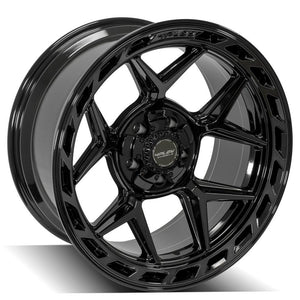 4Play Gen3 4P55 Gloss Black w/ Brushed Face & Tinted Clear 20x10.0 -18 5x127|5x139.7mm 87.1mm - Wheelwiz
