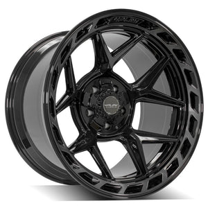 4Play Gen3 4P55 Gloss Black w/ Brushed Face & Tinted Clear 20x12.0 -44 5x127|5x139.7mm 87.1mm - Wheelwiz