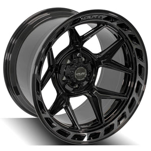 4Play Gen3 4P55 Gloss Black w/ Brushed Face & Tinted Clear 20x12.0 -44 5x127|5x139.7mm 87.1mm - Wheelwiz