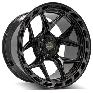 4Play Gen3 4P55 Gloss Black w/ Brushed Face & Tinted Clear 22x12.0 -44 5x127|5x139.7mm 87.1mm - Wheelwiz