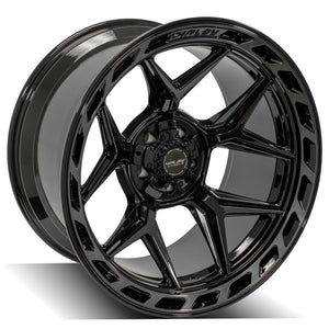 4Play Gen3 4P55 Gloss Black w/ Brushed Face & Tinted Clear 22x12.0 -44 5x127|5x139.7mm 87.1mm - Wheelwiz