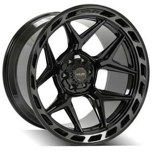 4Play Gen3 4P55 Gloss Black w/ Brushed Face & Tinted Clear 22x12.0 -44 6x139.7|6x135mm 106.1mm - Wheelwiz