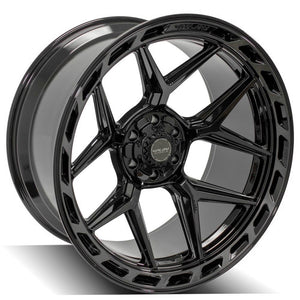 4Play Gen3 4P55 Gloss Black w/ Brushed Face & Tinted Clear 24x12.0 -44 6x139.7|6x135mm 106.1mm - Wheelwiz