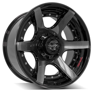 4Play Gen2 4P60 Gloss Black w/ Brushed Face & Tinted Clear 20x10.0 -18 6x135|6x139.7mm 106.1mm