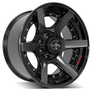 4Play Gen2 4P60 Gloss Black w/ Brushed Face & Tinted Clear 20x10.0 -24 8x180mm 124.1mm - Wheelwiz