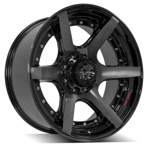 4Play Gen2 4P60 Gloss Black w/ Brushed Face & Tinted Clear 22x10.0 -24 8x165.1mm 124.9mm - Wheelwiz