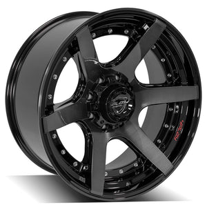 4Play Gen2 4P60 Gloss Black w/ Brushed Face & Tinted Clear 22x10.0 -24 8x165.1mm 124.9mm - Wheelwiz